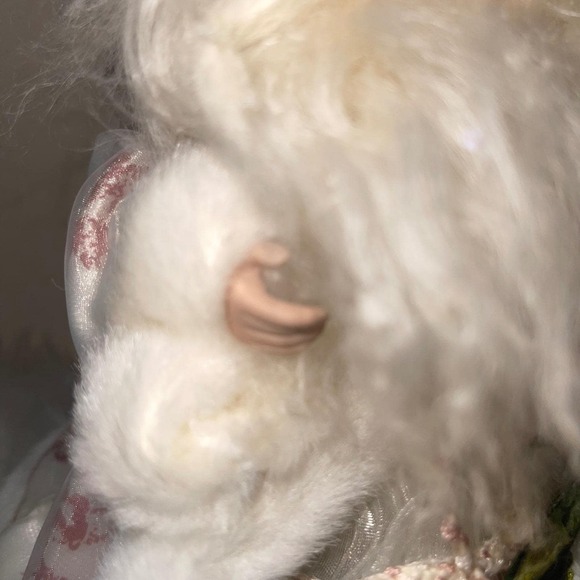 Vintage Dillard's Trimmings Pink Santa Figurine w/ Box Shabby Chic Toile - Picture 10 of 16